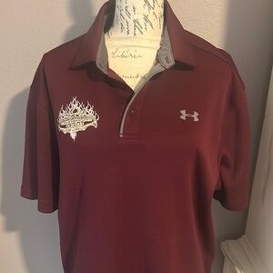 Under Armour Maroon Polo Shirt Performance Athletic Design